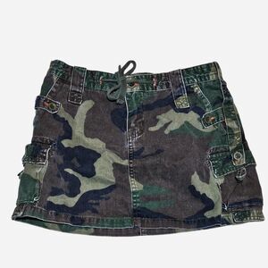 y2k streetwear gyaru camo cargo mini skirt chor
